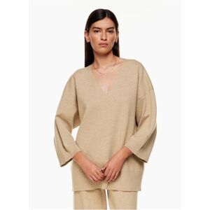 Aritzia Relaxed V-Neck Sweater in Beige